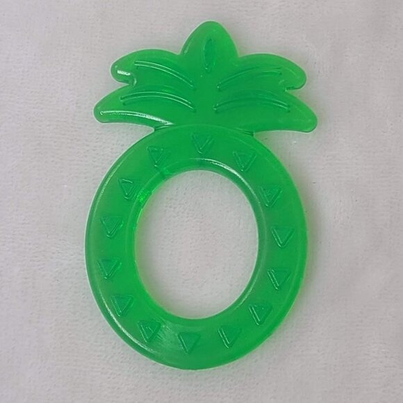 Green Pineapple Baby Teething Ring Silicone Infant Teether Toy - Picture 3 of 5